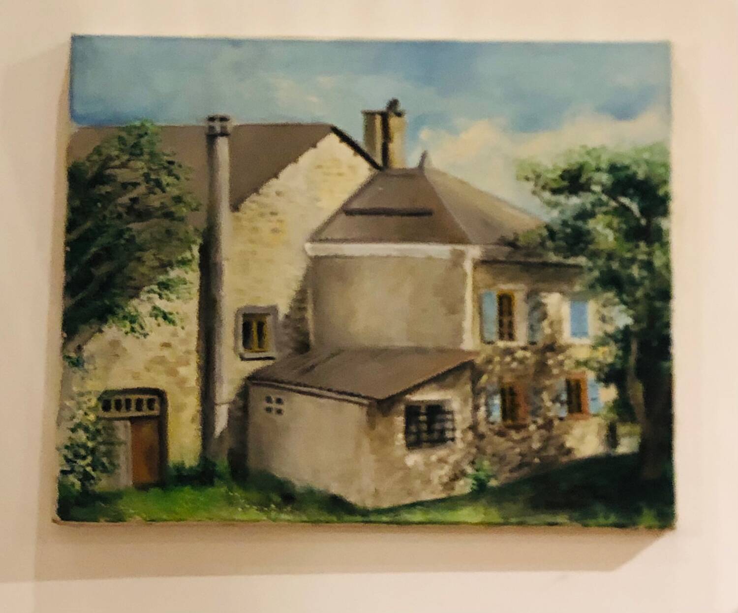 Cottage landscape oil on canvas signed