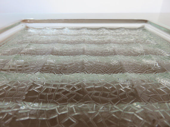 Paved  glass ashtray 50s 60s