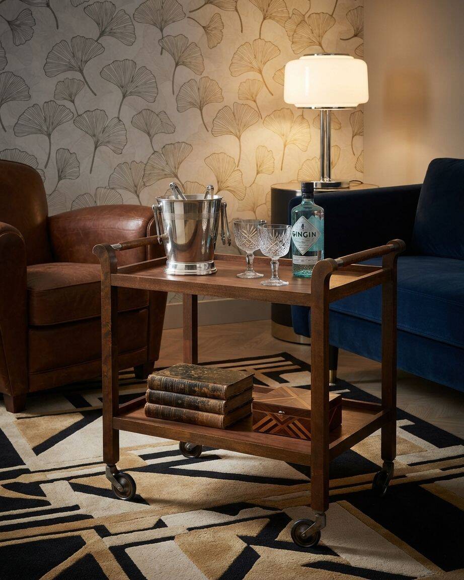 Desserte roulante art déco