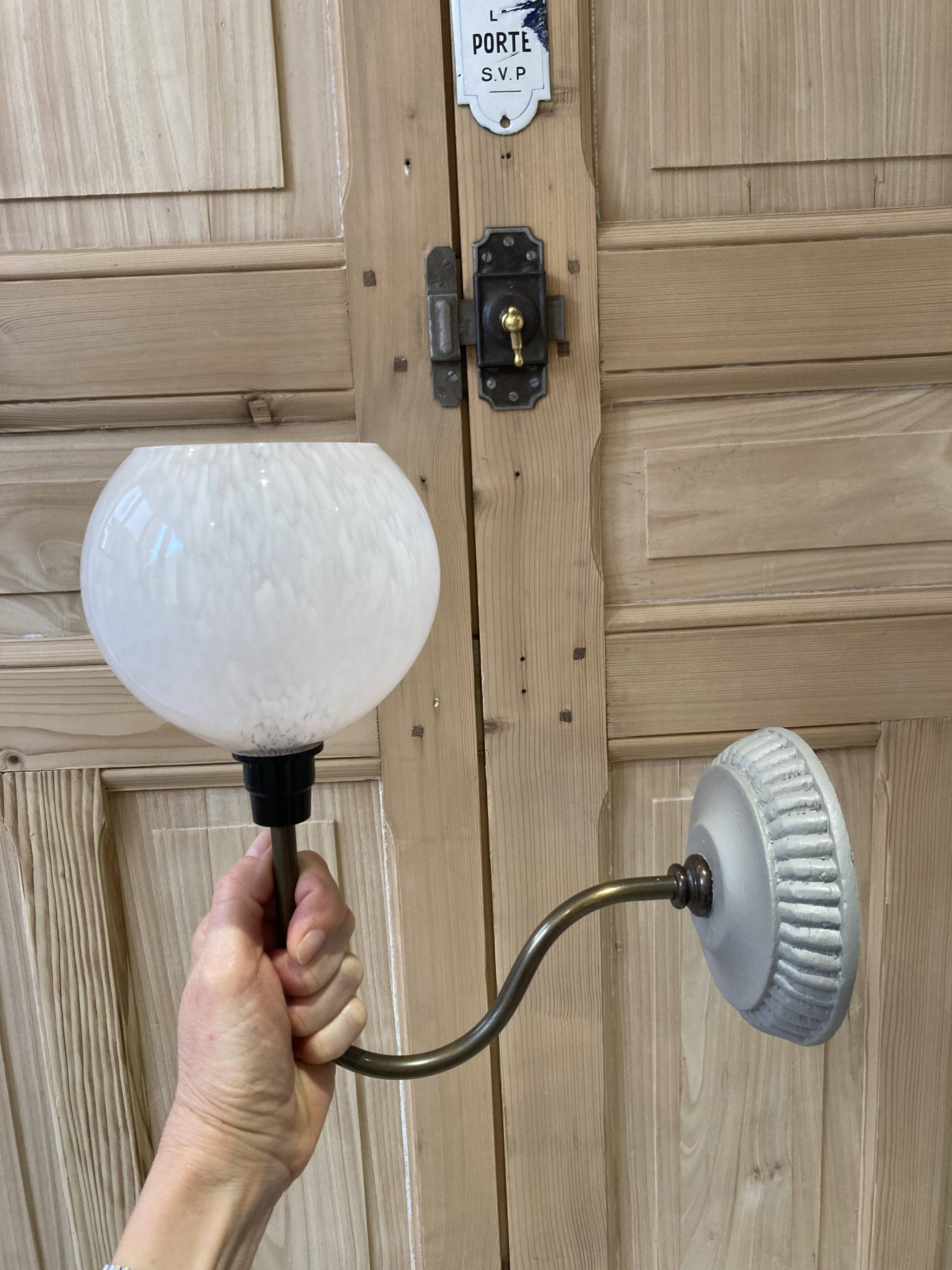 pair of pink Clichy glass wall lights