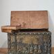 Wooden chest with repoussé brass decoration, 20th century.