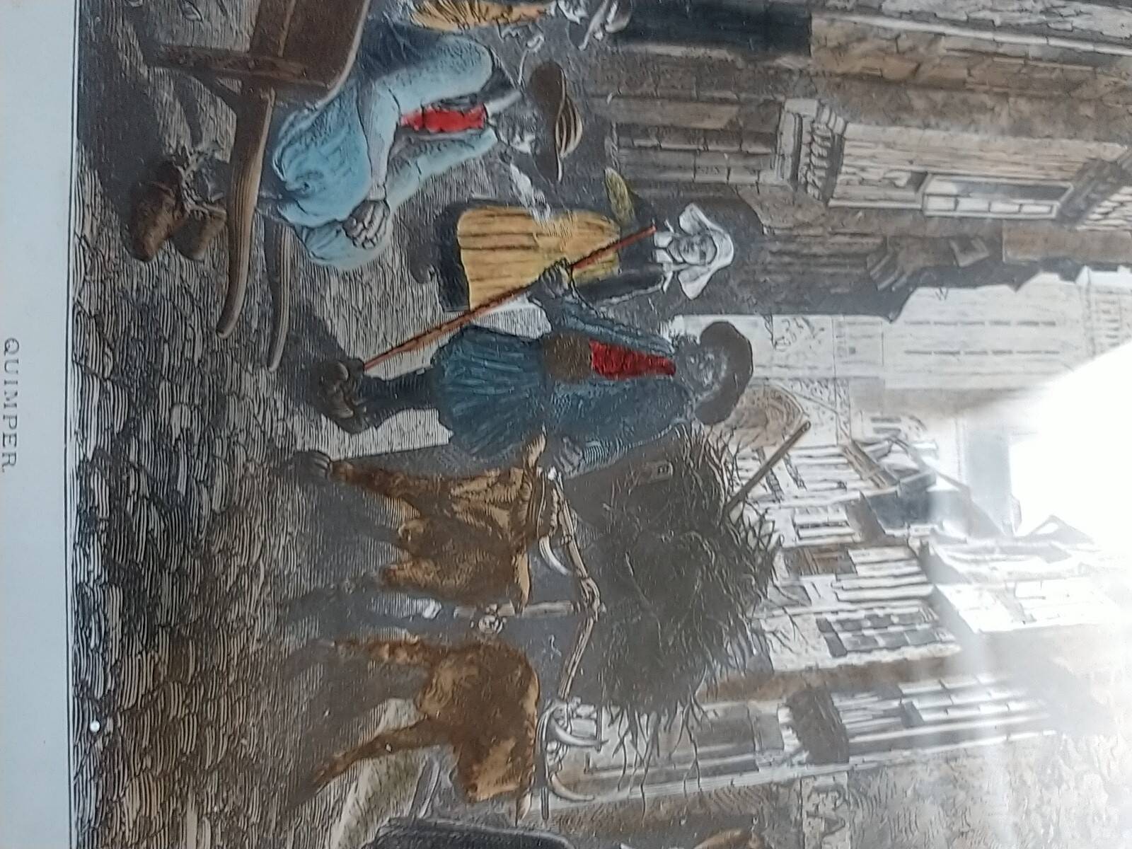 Engraving from Quimper. Late 19th century.