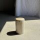 Small accent table in speckled white beige petrified wood H29 D18 - 3327