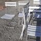 Lot of 5 white folding garden chairs