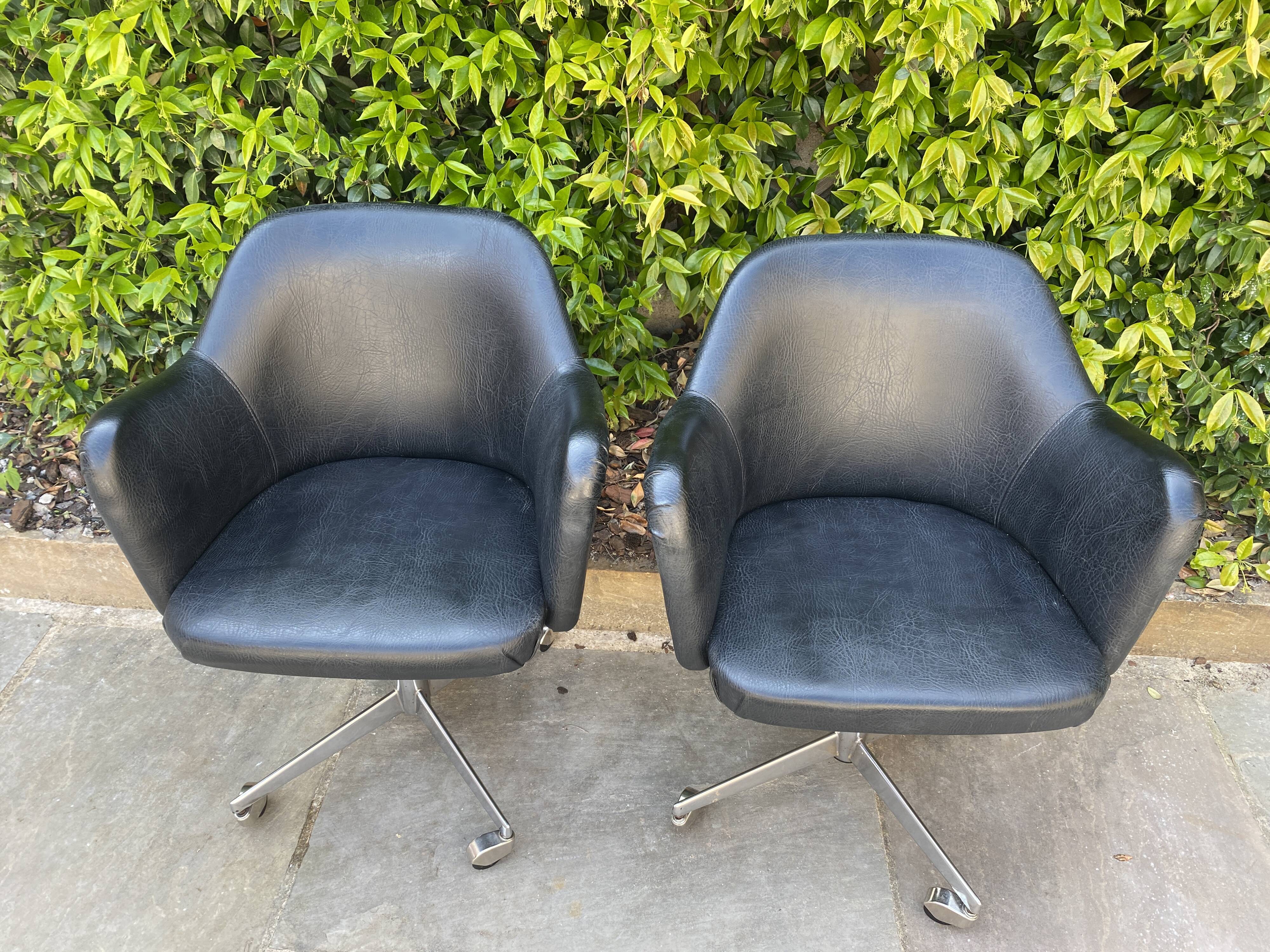 Pair of swivel armchairs 1960s Slovenia