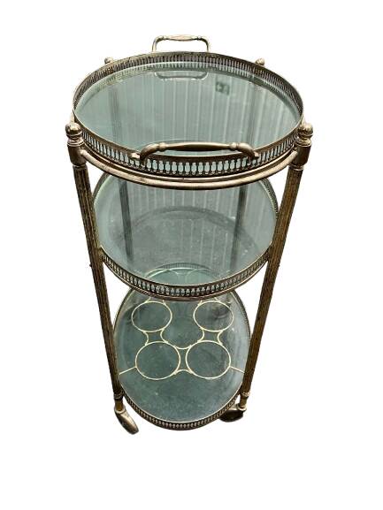 Metal and glass serving trolley