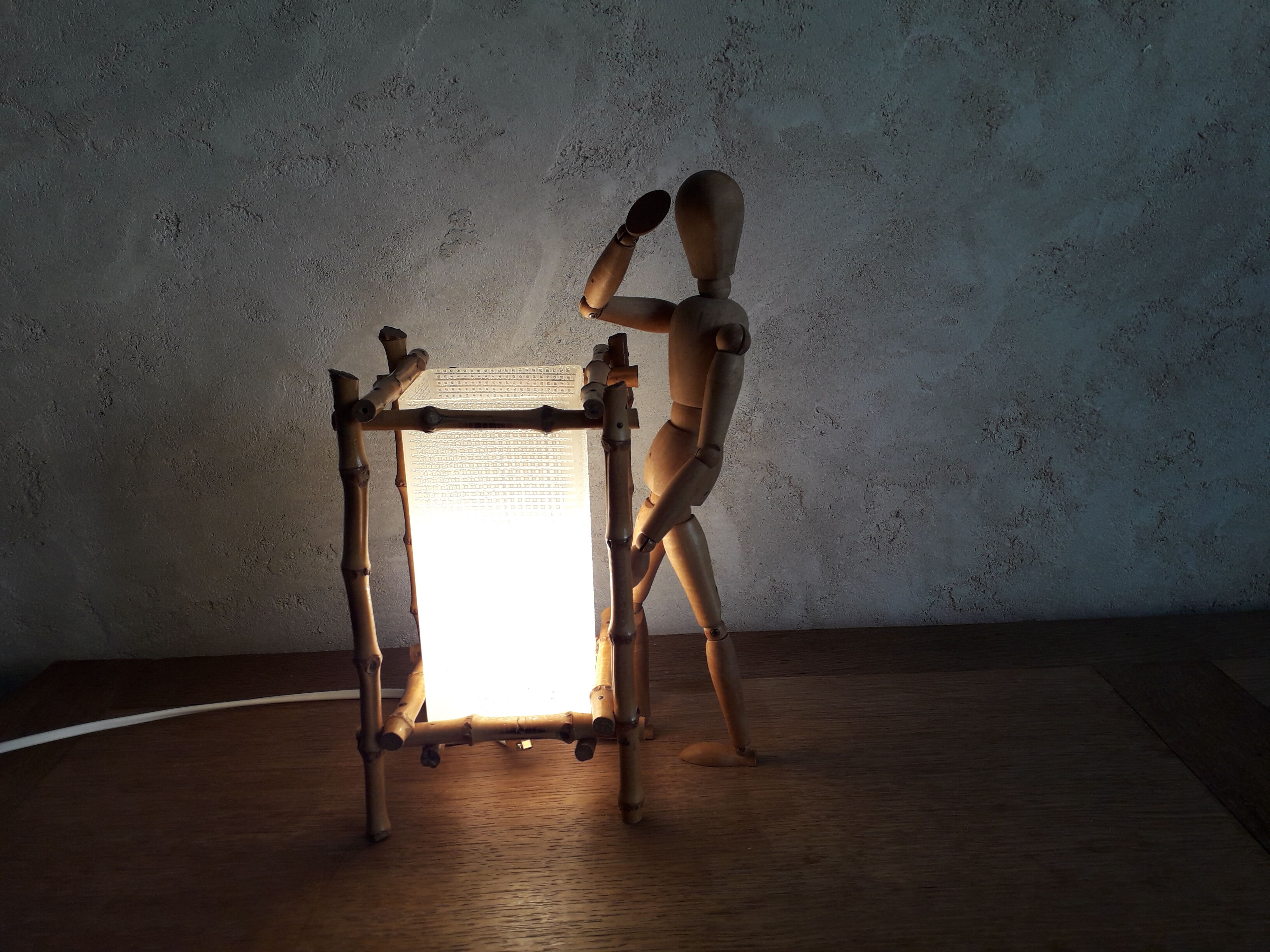 bamboo table lamp 60s