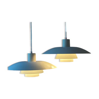 Set of 2 vintage Louis Poulsen Ph4/3 pendant lamps par Poul Henningsen