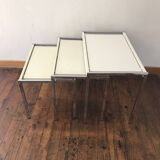 Wood and metal nesting tables 1970