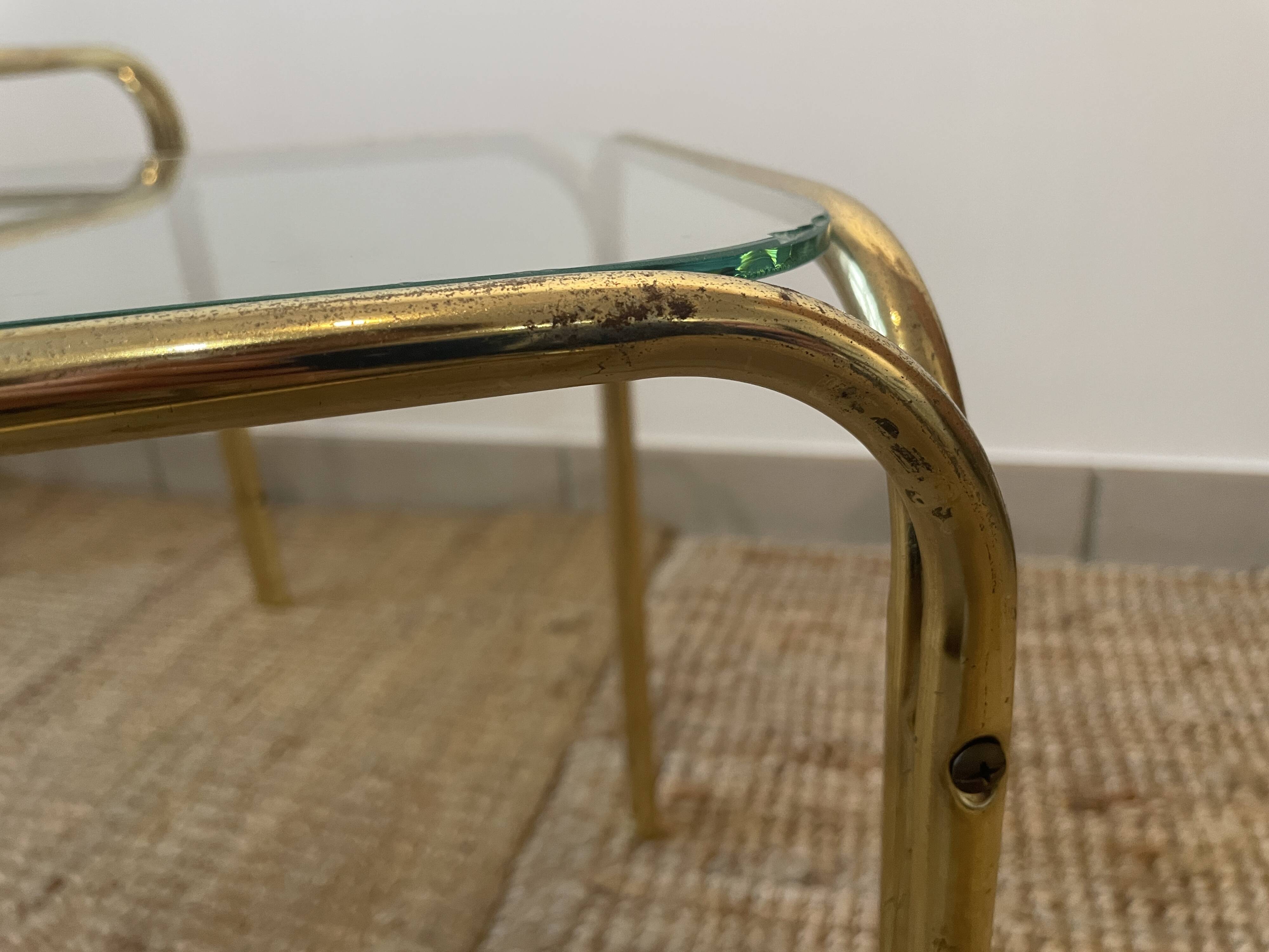 Set of 3 glass nesting tables