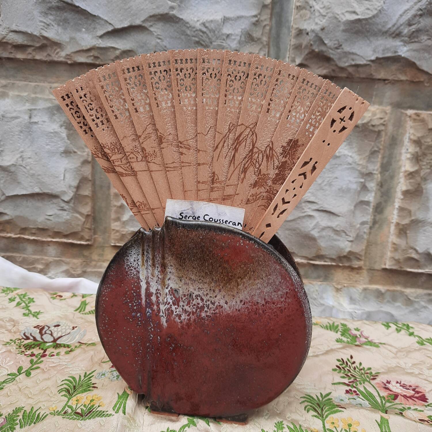enamelled stoneware vase by Serge Cousseran