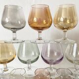 Colorful, iridescent stemware