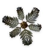 Palm leaf chandelier in painted sheet metal, 1970s