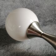 Brushed stainless steel and glass lamp from the 70s