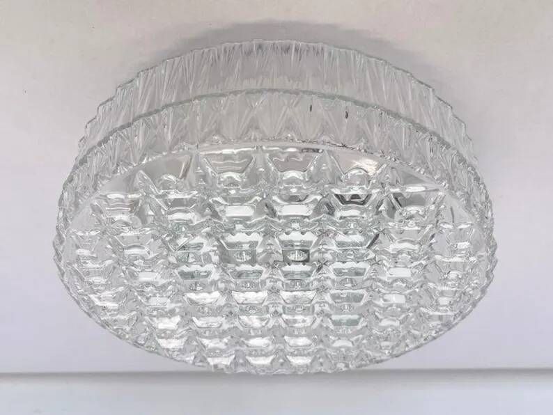 Design midcentury wall or ceiling lamp, flushmount, 1970s - 4 pieces available