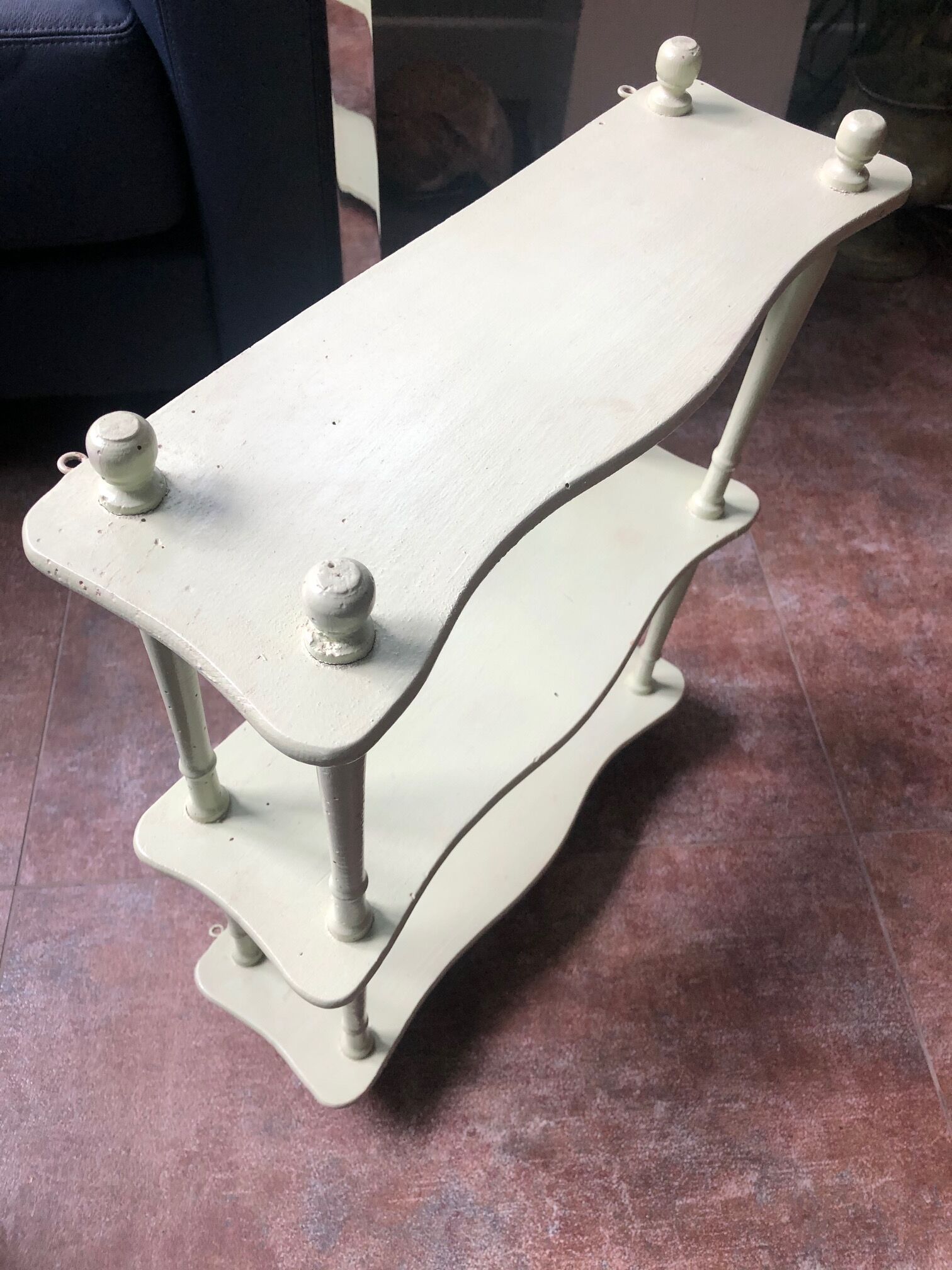 Old painted wooden shelf to hang