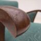 1950s, Danish armchair, original green/beige furniture wool, beech wood.