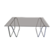 Bauhaus office smoky glass tray and chrome steel trestles