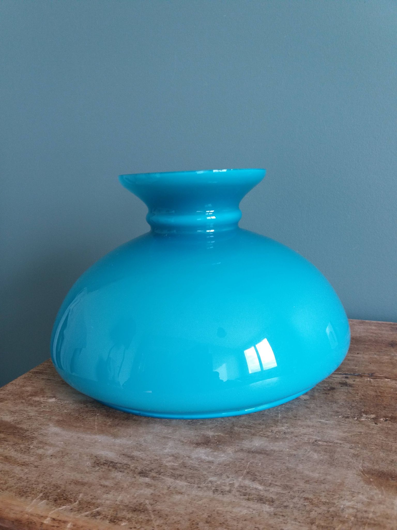 Turquoise opaline glass globe lampshade