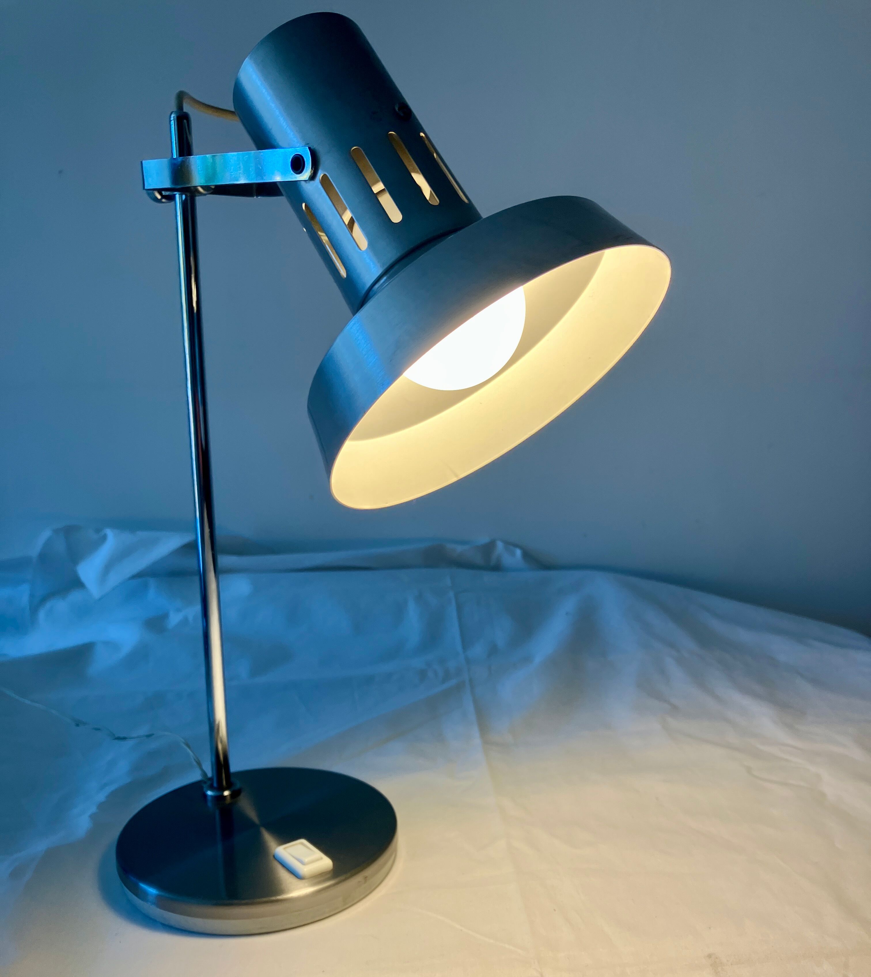 Lampe de bureau alu/acier années 70