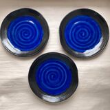 Black and blue ceramic plate
