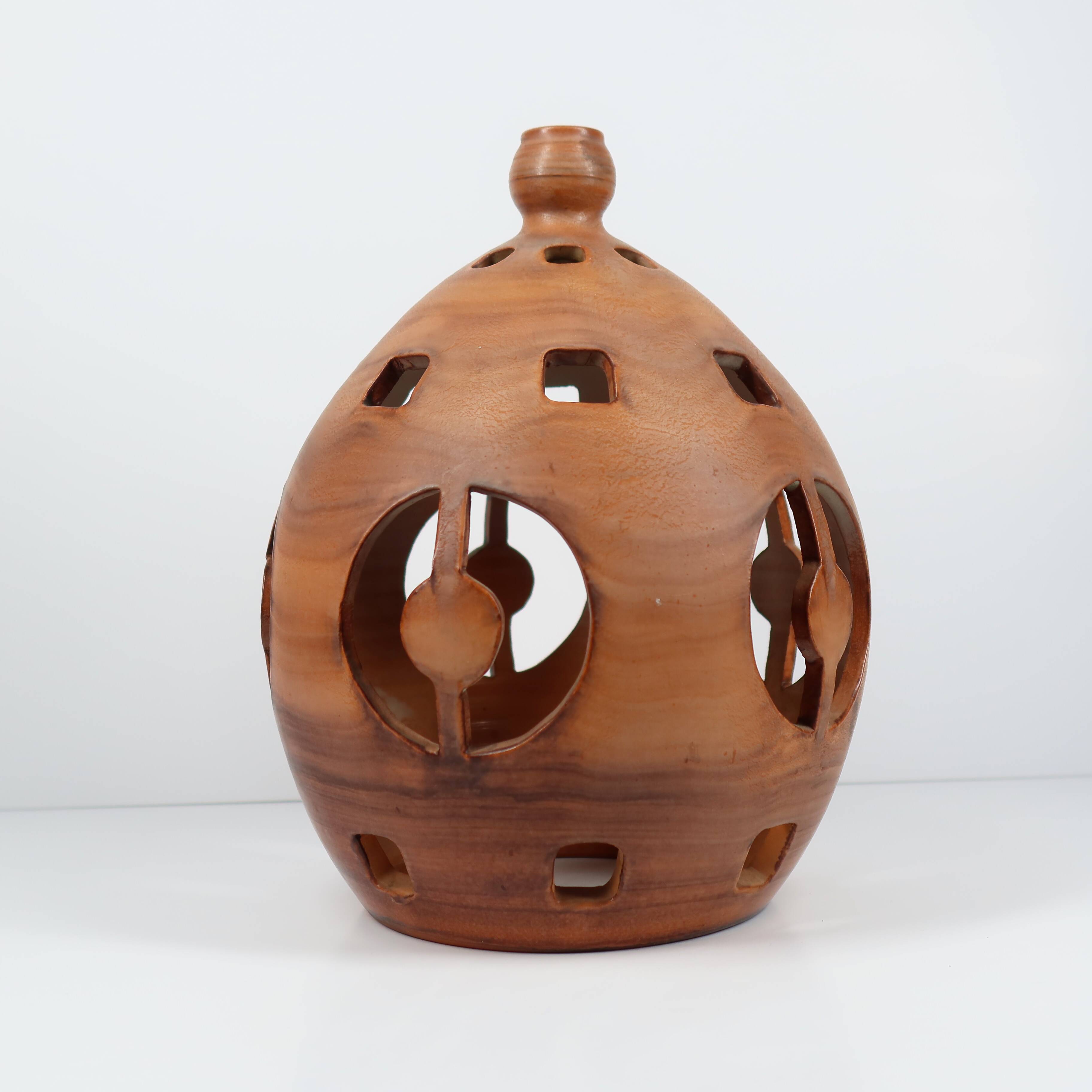 Suspension ou abat‑jour en céramique artisanale signée Ludovic