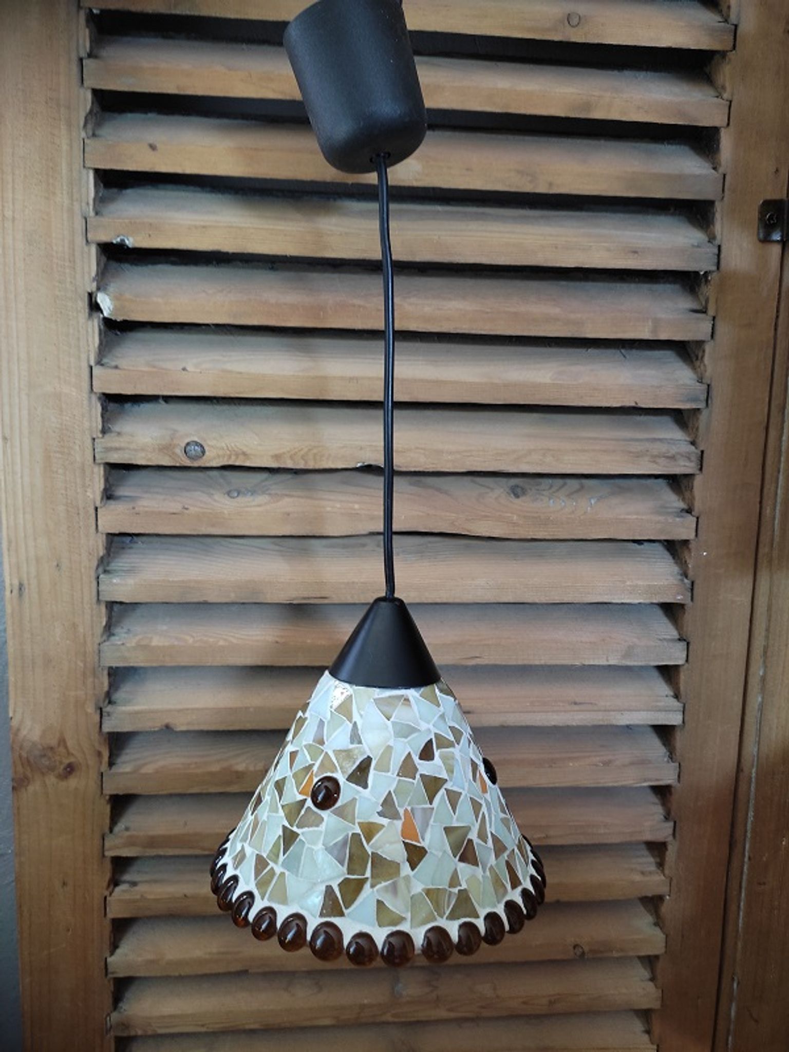 Glass mosaic pendant lamp Amber luminaire dp 092293