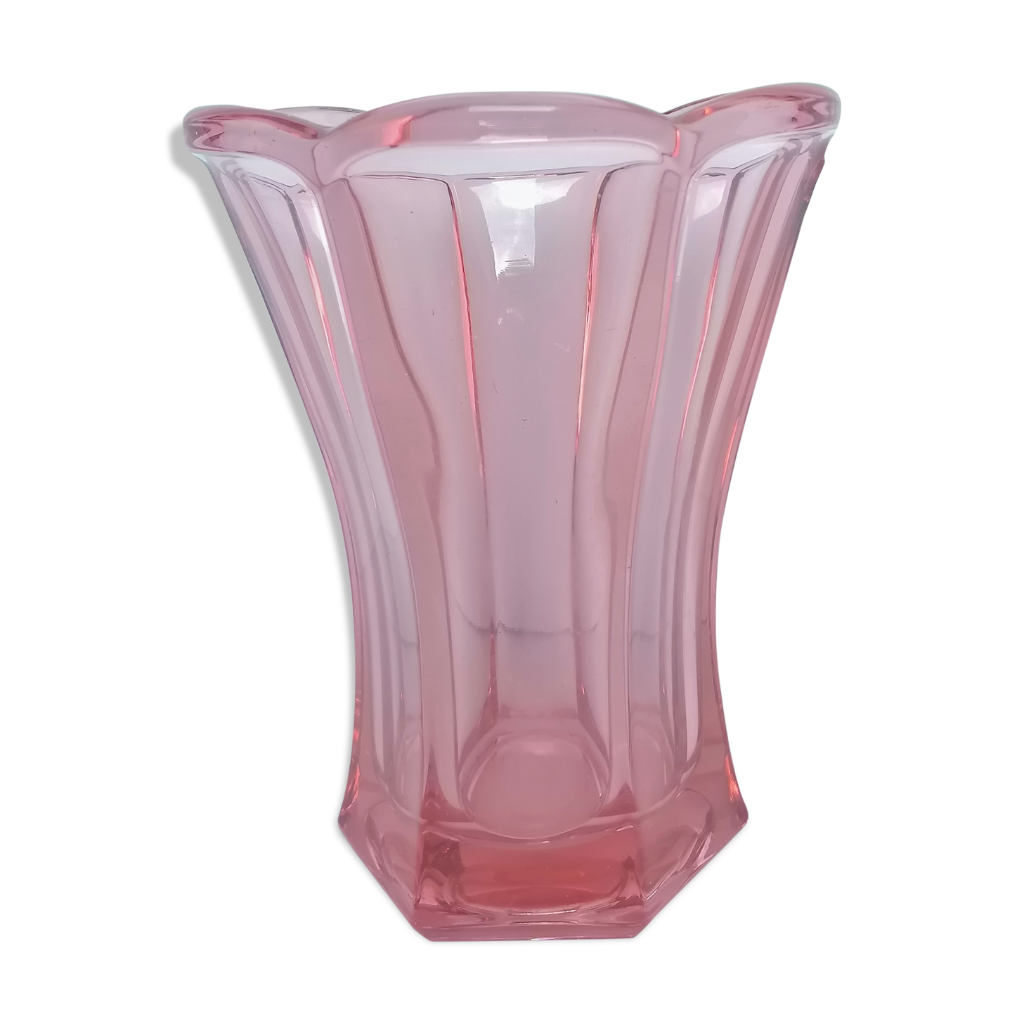 Pink glass vase