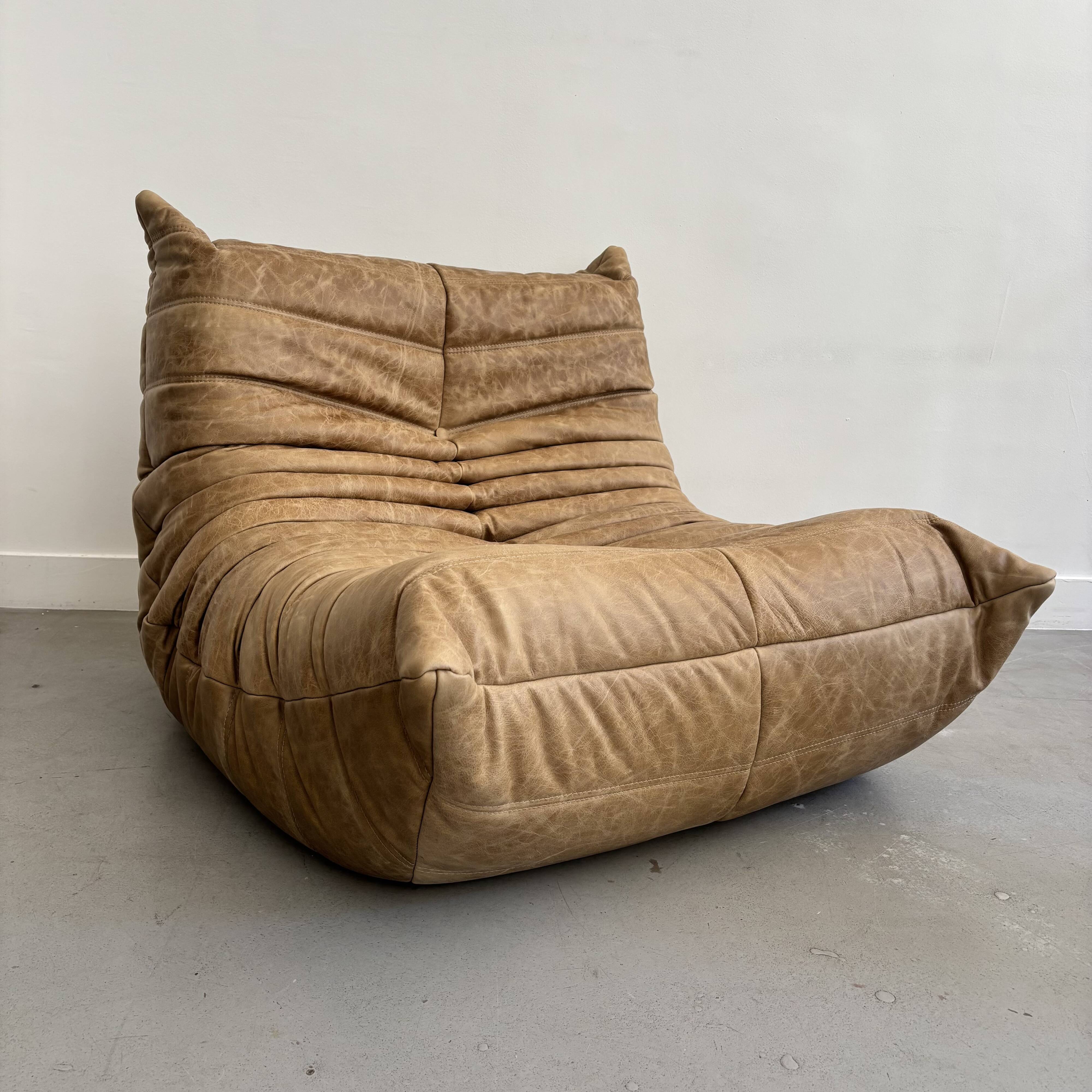 Togo leather armchair by Michel Ducaroy