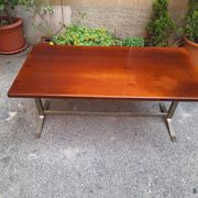 Vintage Desk Table in Wood and Chromed Metal by Gianno Moscatelli for Formanova, 1960s