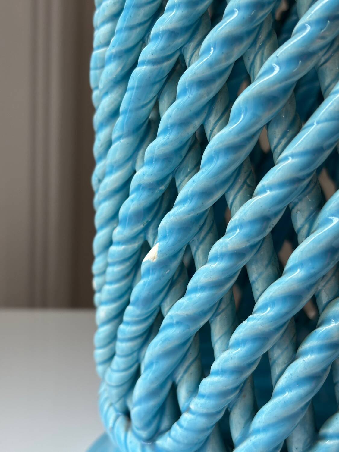Woven ceramic vase