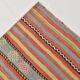 3x0 Blush Pink & Blue Striped Vintage Kilim Runner, Rugs For Bohemian Entry