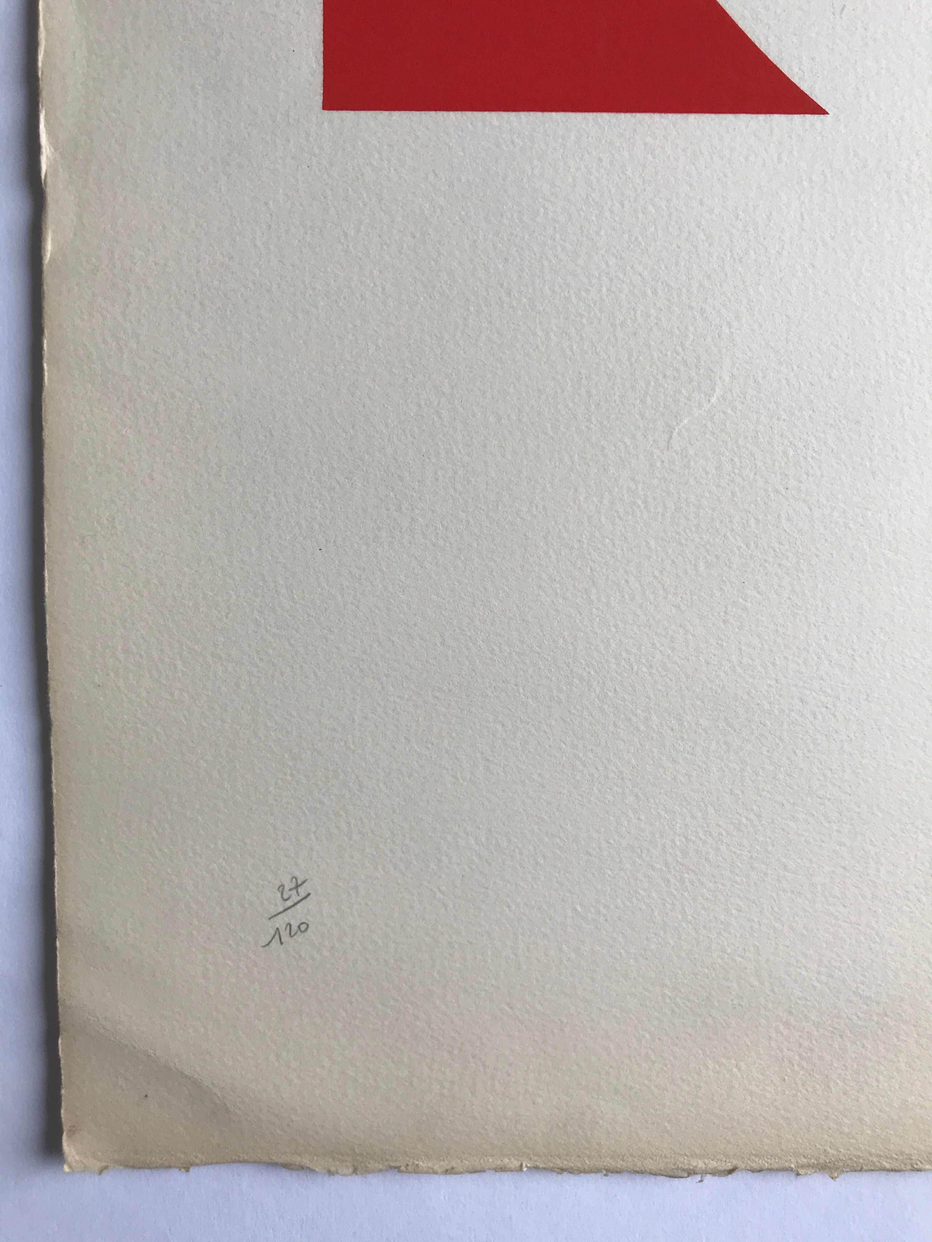 Signed and justified lithograph by james pichette, untitled, 1973