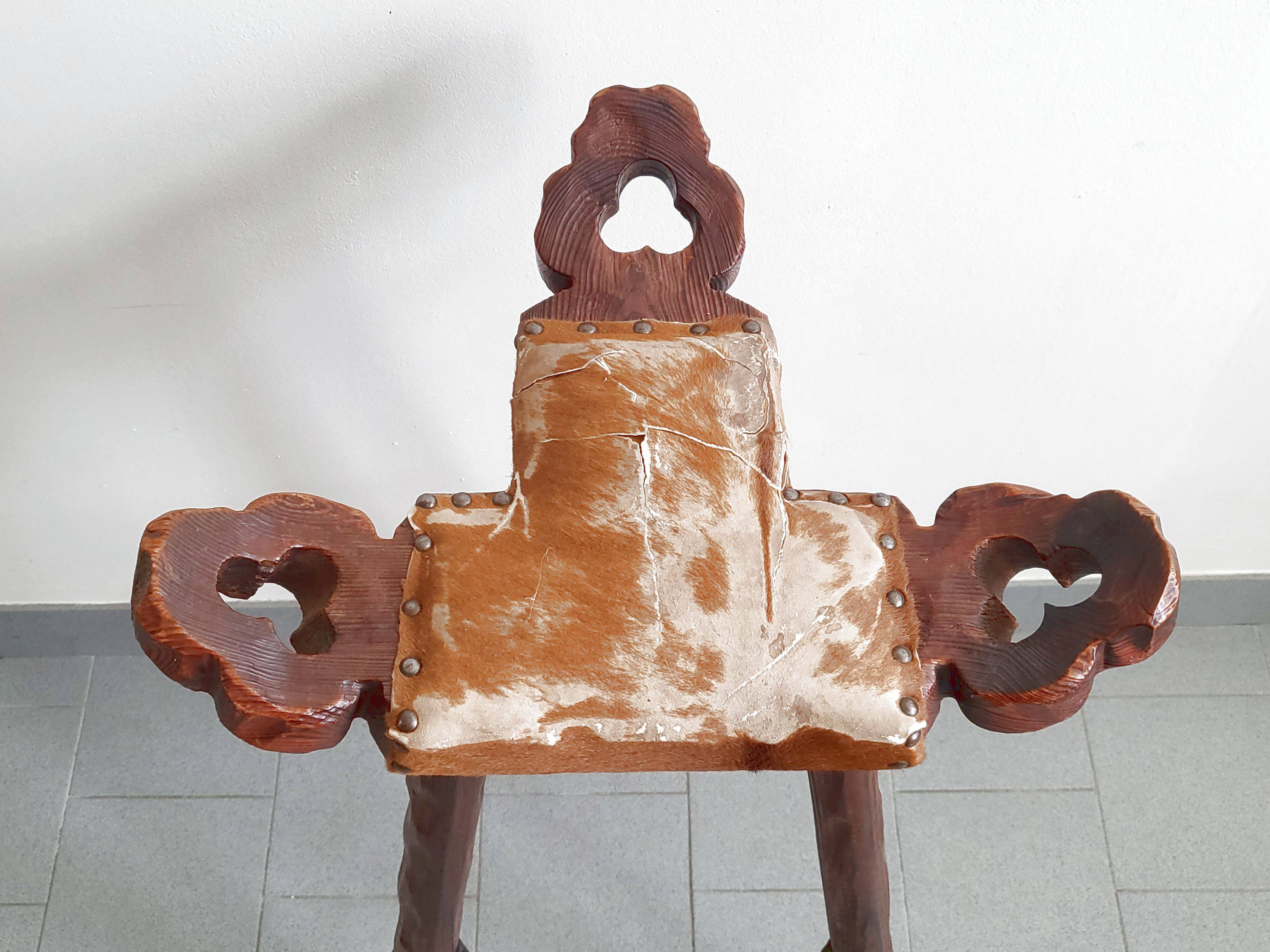 Vintage Spanish brutalist bar stool 1970s
