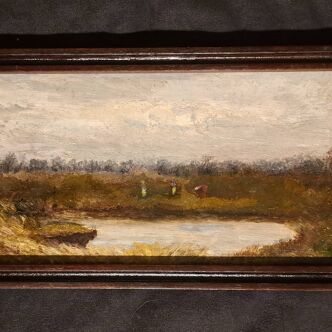 Tableau impressionniste - Paysage romantique d'automne en parfait état - 1880