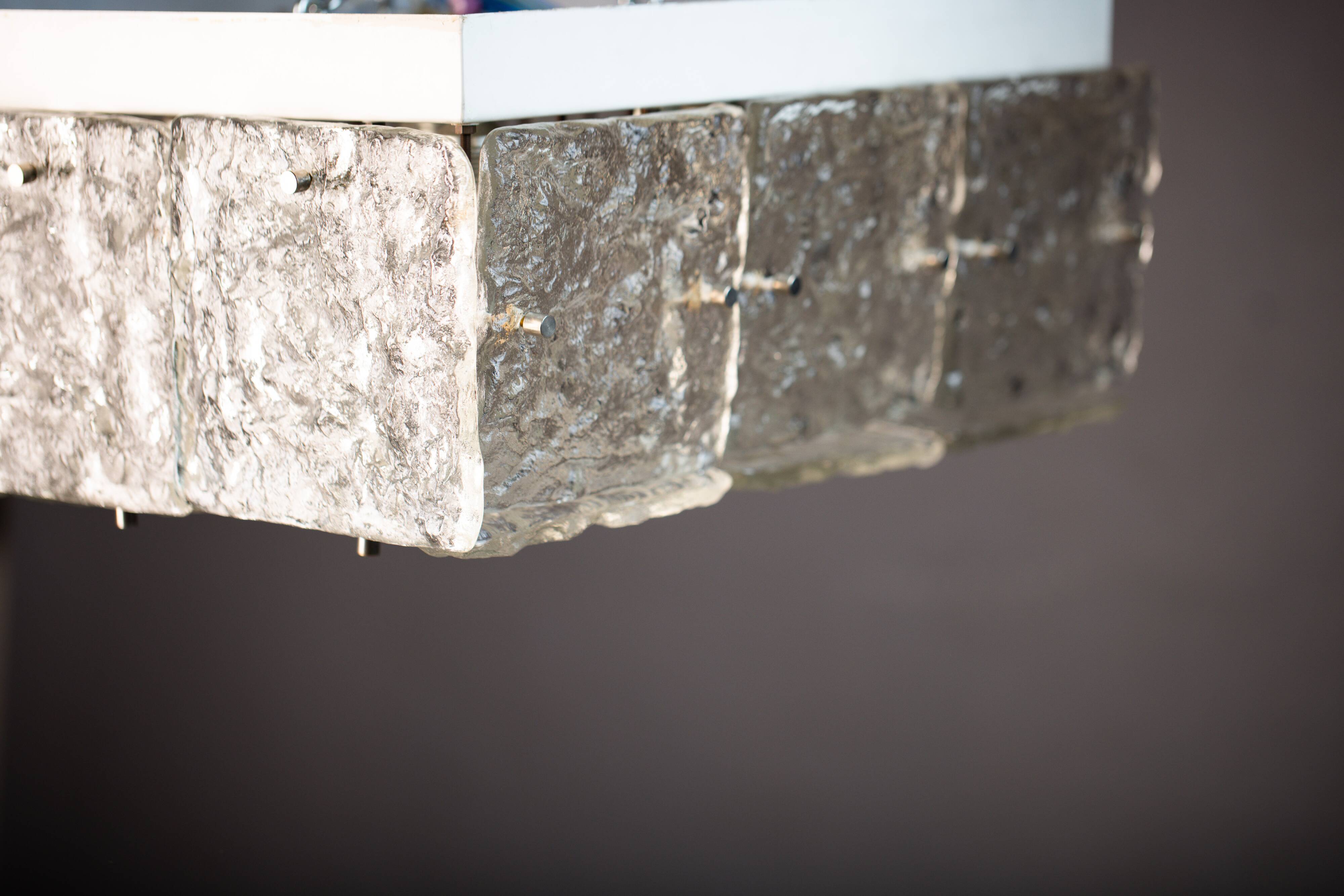 Large Vintage J.T. Kalmar Glass Flush Mount - 1960s Austrian Ceiling Light