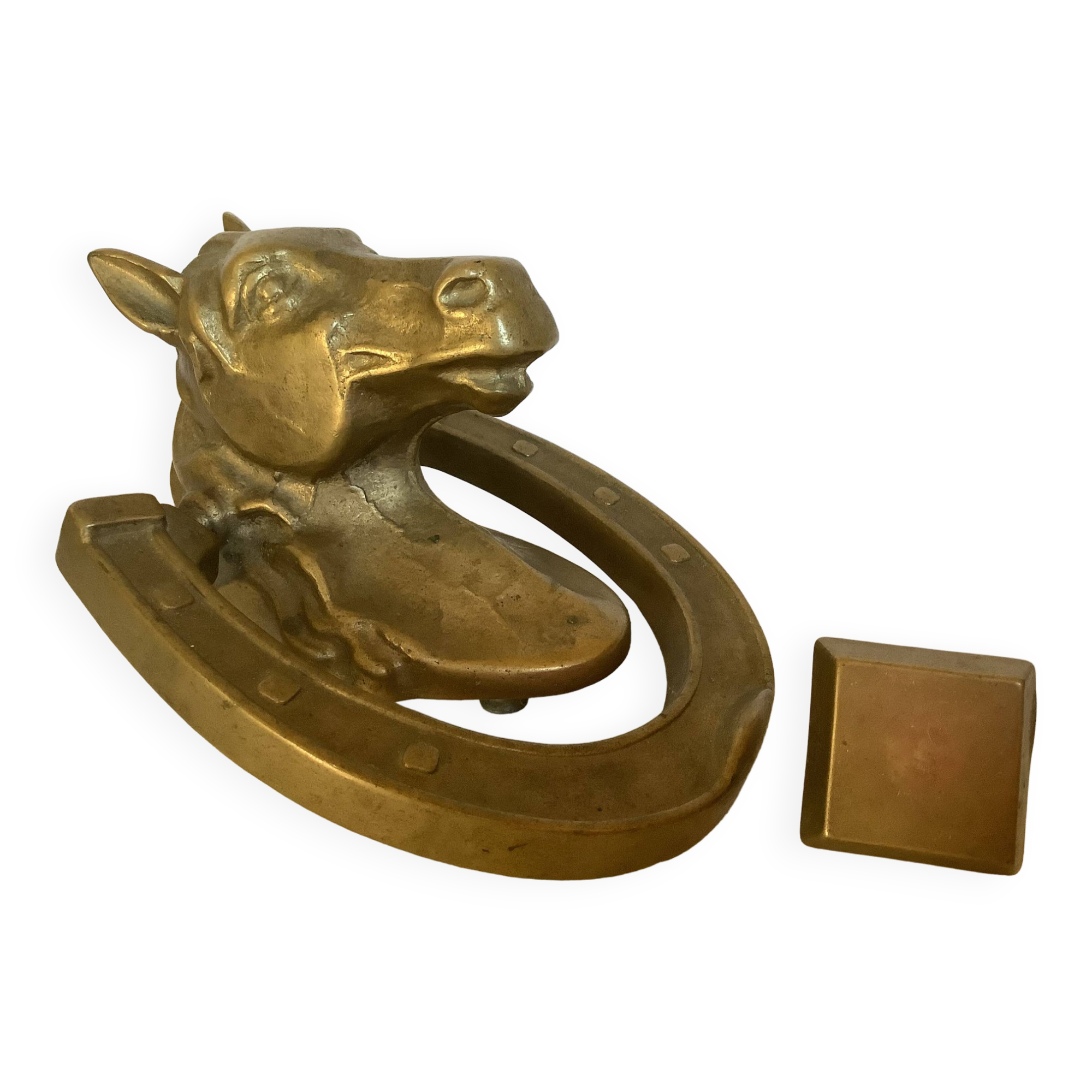 Brass horse door knocker