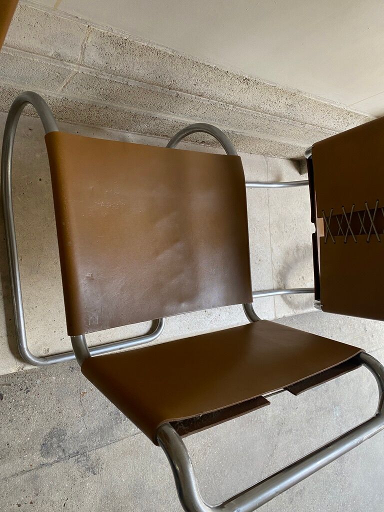 Set of 4 MR chairs by Mies Van der Rohe for Knoll