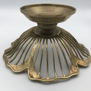 Stand cup or vintage basket of floral shape in golden brass, italy
