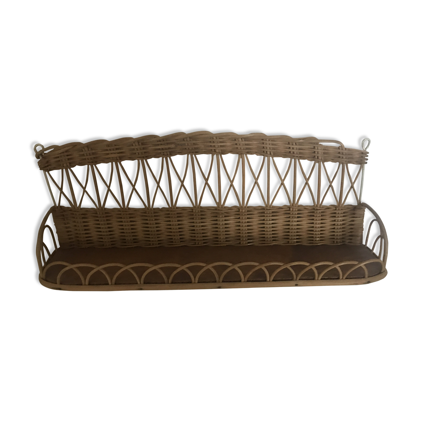 Mini Wicker shelf and wood