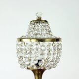 Brass & Crystal Table Lamp, Czechoslovakia 1970s