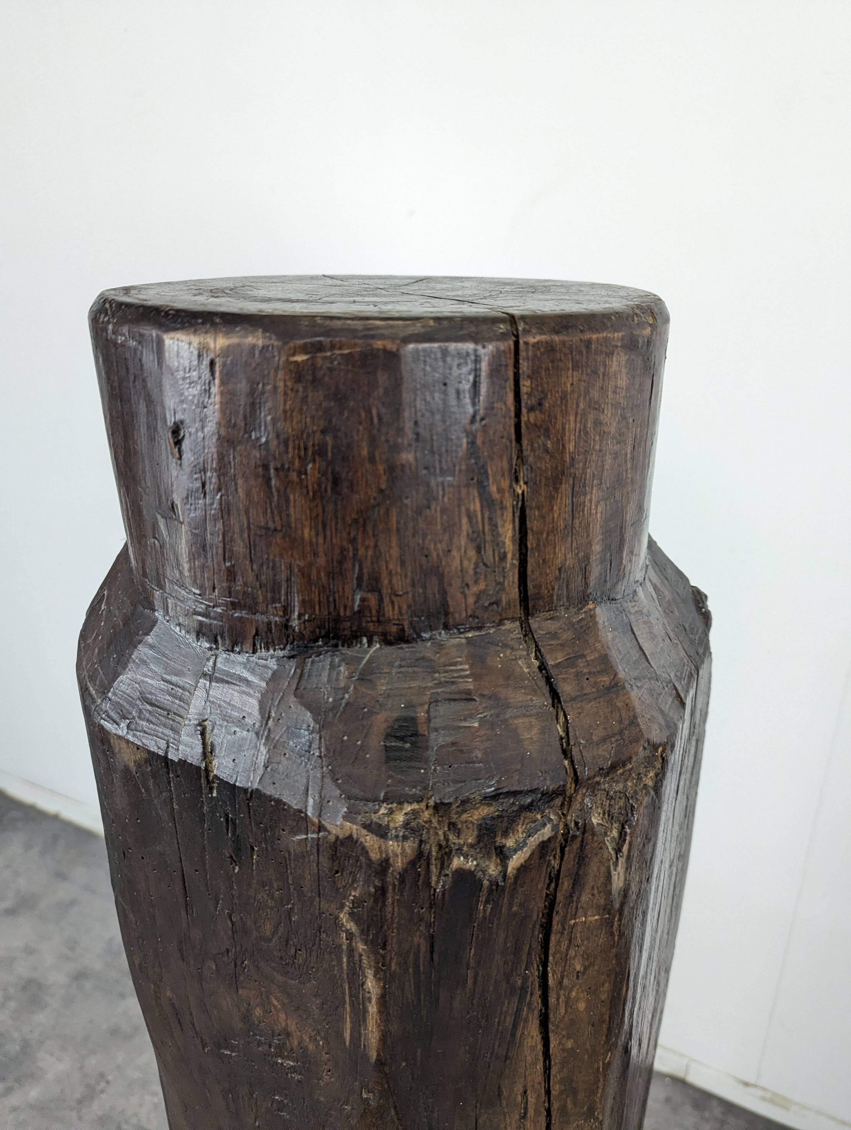 Brutalist presentation column in solid oak