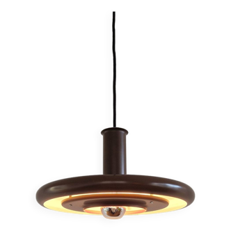 Dark brown Optima pendant lamp by Hans Due for Fog & Mørup, Denmark 1970s