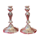 Pair of candlesticks, torches in silver bronze