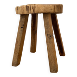 Brutalist wooden tripod stool