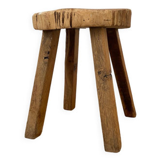 Brutalist wooden tripod stool