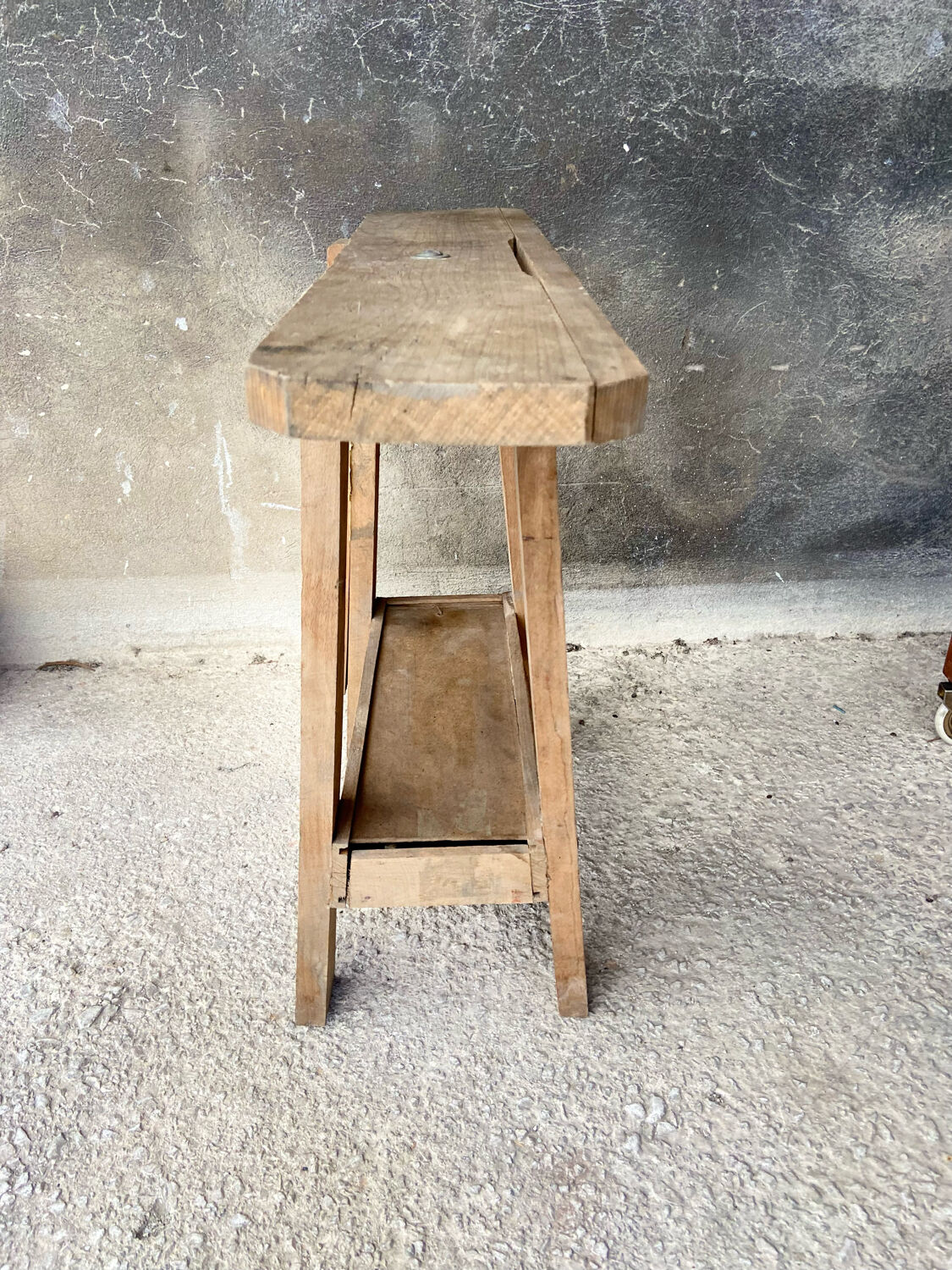 Old wooden workbench for children