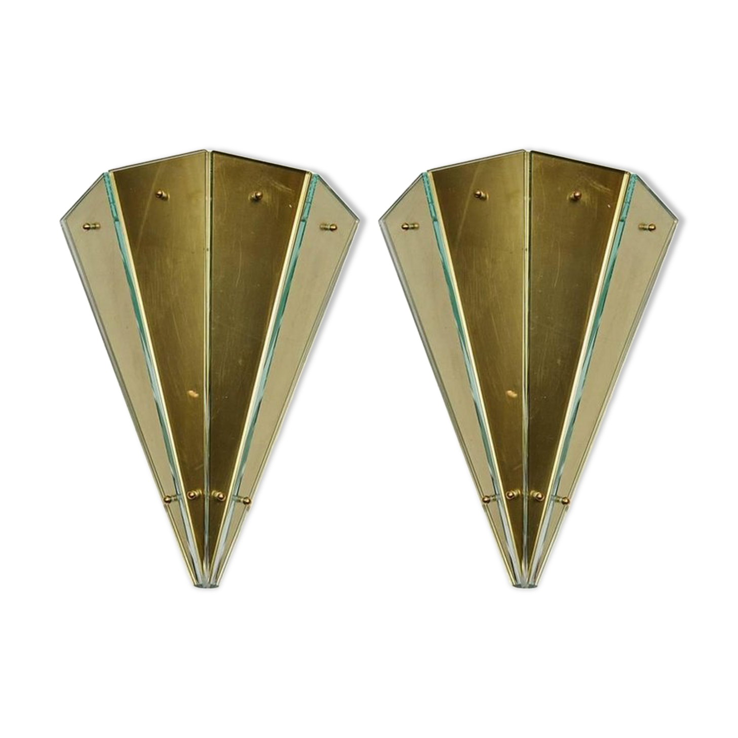 Pair of wall light metal and glass