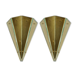 Pair of wall light metal and glass