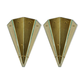 Pair of wall light metal and glass